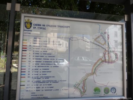 Схема маршрутов городского транспорта Бургаса